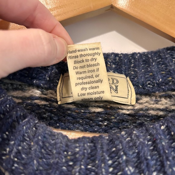 Vintage Edward Bryan Mens Large Wool Silk Fair Isle Sweater Heavy Thick Nordic - Picture 4 of 8